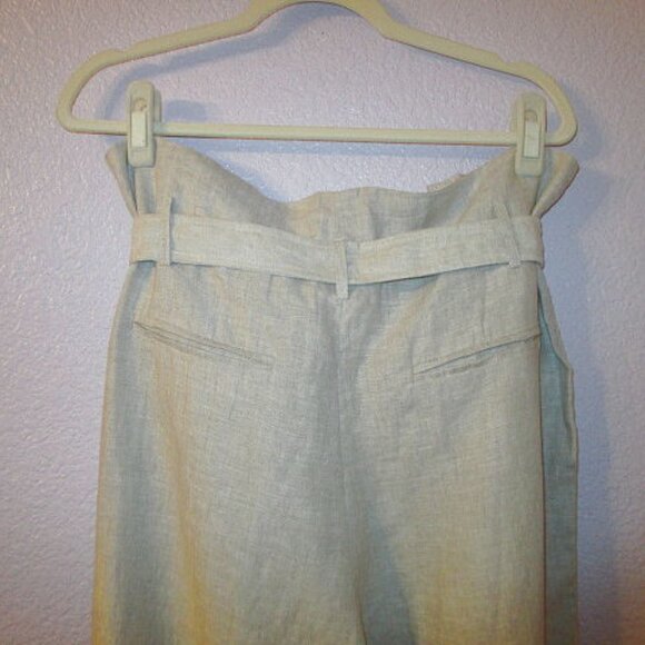 Reformation Avalon Linen Pants Size 14 Pleated Trouser Pockets High Rise Tie NEW - Picture 8 of 12